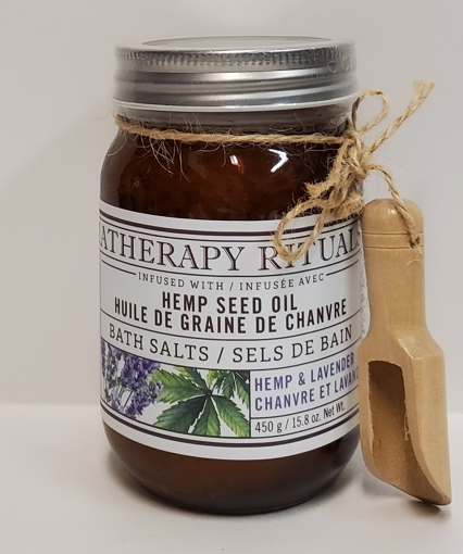 Picture of AROMATHERAPY BATH SALTS - HEMP and LAVENDER 450 GR