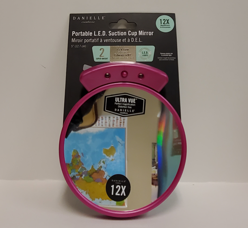 Picture of DANIELLE LED TRAVEL/TWEEZER SUCTION MIRROR  12X MAGNIFICATION              