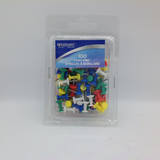 Picture of WESTCOTT PUSH PINS - ASSORTED COLORS 100S                           