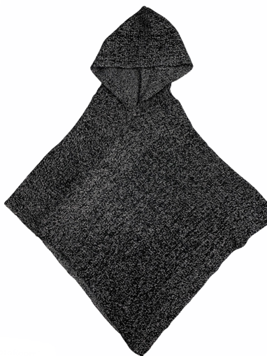Picture of KIDS CAPE - BLACK/SILVER - WITH HOOD                   
