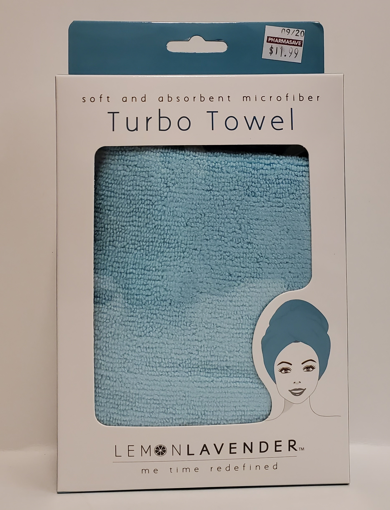 Picture of LEMON LAVENDER TURBAN TOWEL - REAL TEAL                                    