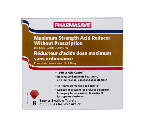 Picture of PHARMASAVE ACID REDUCER - MAXIMUM STRENGTH TABLET 150MG 8S                 