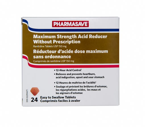 Picture of PHARMASAVE ACID REDUCER - MAXIMUM STRENGTH TABLET 150MG 24S                