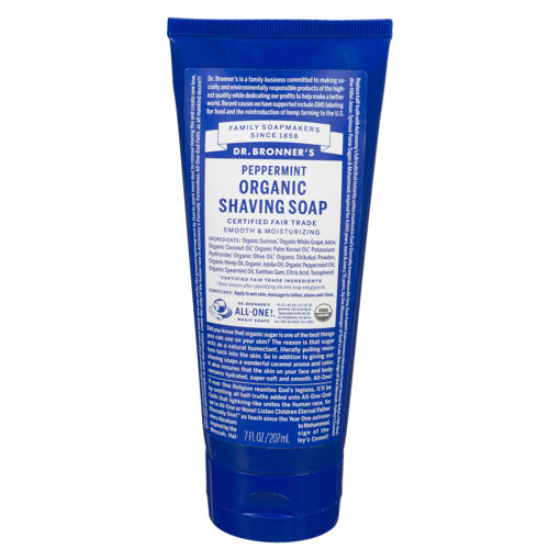 Picture of DR BRONNER'S ORGANIC SHAVING SOAP - PEPPERMINT 200ML