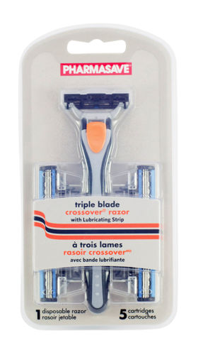 Picture of PHARMASAVE TRIPLE BLADE CROSSOVER RAZOR - DISPOSABLE - MENS                
