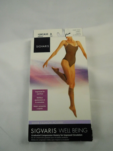 Picture of SIGVARIS SUPPORT HOSE - KNEE HIGH - SHEER - NATURAL - SIZE A 1PR           