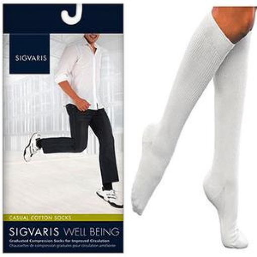 Picture of SIGVARIS SUPPORT HOSE - CASUAL - COTTON - WHITE - SIZE A 1PR               