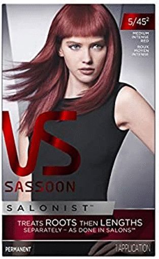 Picture of VIDAL SASSOON SALONIST HAIR COLOUR - MEDIUM INTENSE RED 5/45 2 KIT         