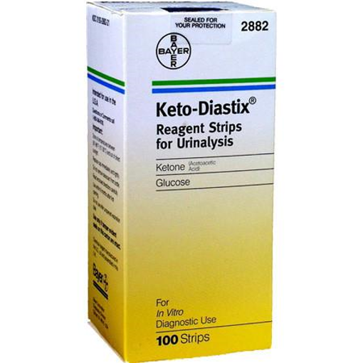 Picture of KETODIASTIX REAGENT STRIPS FOR URINALYSIS - KETONE/GLUCOSE 100S 