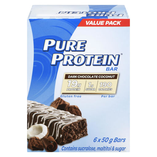 Picture of PURE PROTEIN BARS - CHOCOLATE COCONUT VALUE PK 6X50GR                      