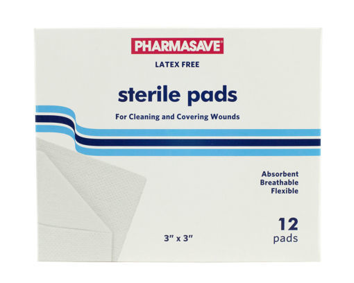 Picture of PHARMASAVE GAUZE PADS STERILE 3INX3IN 12S                                  