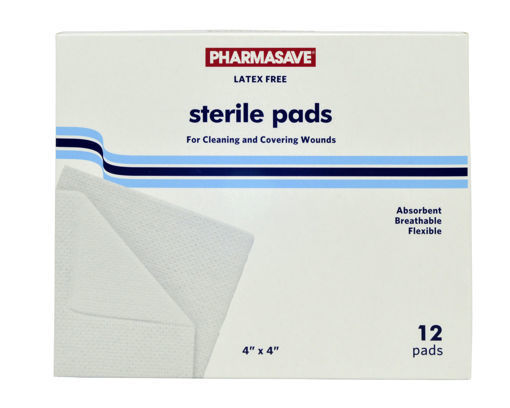 Picture of PHARMASAVE GAUZE PADS STERILE 4INX4IN 12S                                  