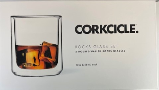Picture of CORKCICLE ROCKS GLASS SET - CLEAR DOUBLE WALLED ROCKS GLASSES 2S