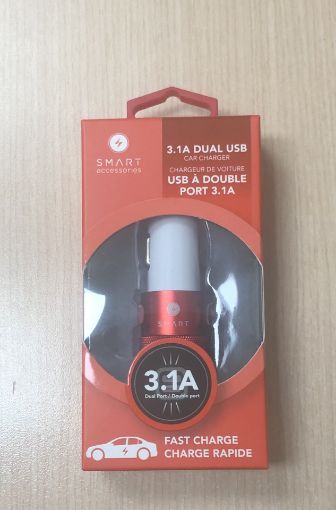 Picture of SMART ALUMINUM CAR CHARGER DUAL USB 3.1A                                   