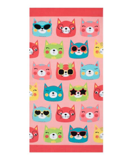 Picture of SAFDIE CATS+DOGS PRINTED BEACH TOWEL #02 CAT FACES 79758.S.02              