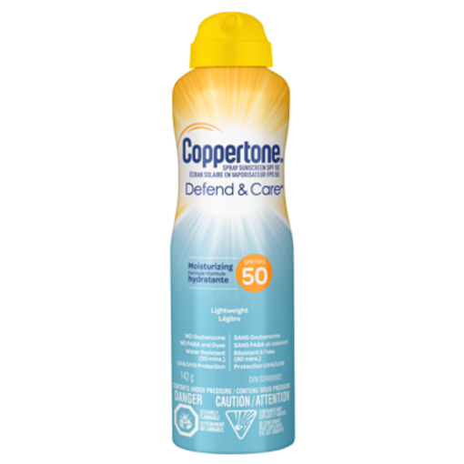 Picture of COPPERTONE DEFEND and CARE SPRAY SPF50 142GR