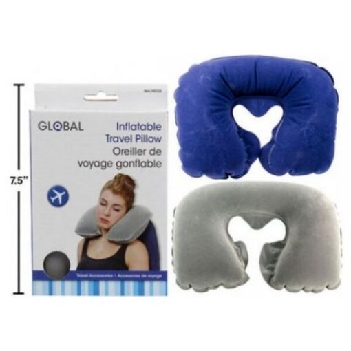 Picture of GLOBAL INFLATABLE TRAVEL PILLOW - #82326 -  BLUE 