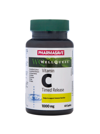 Picture of PHARMASAVE WELLQUEST VITAMIN C TIMED RELEASE 1000MG TABLETS 60S            