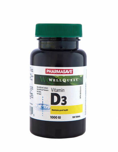 Picture of PHARMASAVE WELLQUEST VITAMIN D3 1000IU 100S