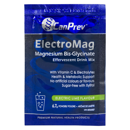Picture of CANPREV ELECTROMAG EFFERVESCENT DRINK MIX WITH VITAMIN C and ELECTROLYTES - ELECTRIC LIME FLAVOUR 6.7GR