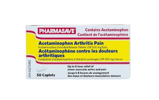 Picture of PHARMASAVE ACETAMINOPHEN ARTHRITIS PAIN EXTENDED RELEASE 650MG CAPLETS 50S 