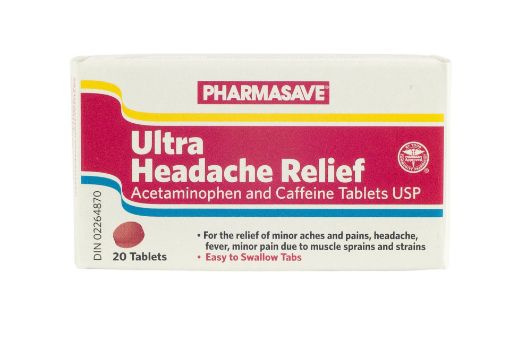 Picture of PHARMASAVE ACETAMINOPHEN ULTRA HEADACHE RELIEF - TABLET 500MG 20S          