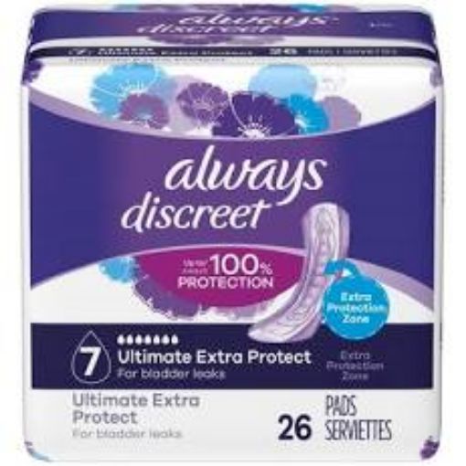 Picture of ALWAYS DISCREET ULTIMATE EXTRA PROTECTION LONG PAD 26S                     