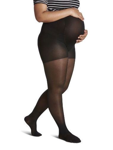 Picture of SIGVARIS SUPPORT HOSE - MATERNITY - SHEER - BLACK - SIZE A 1PR             