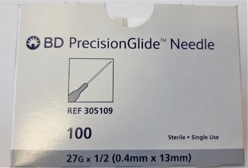 Picture of BD PRECISION GLIDE NEEDLE 27GX0.5IN 100S             