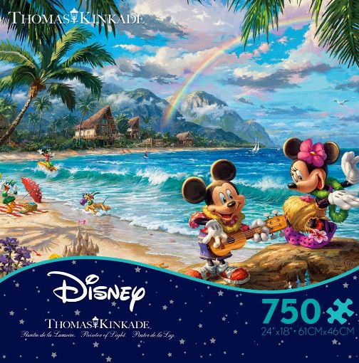 Picture of THOMAS KINKADE PUZZLE - DISNEY MICKEY and MINNIE IN HAWAII 750S