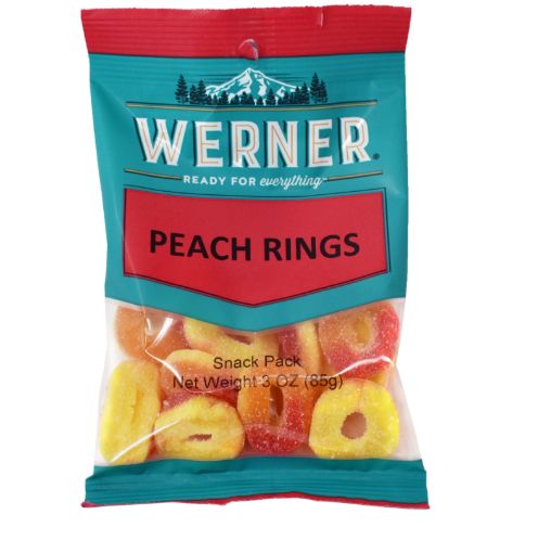 Picture of WERNER - PEACH RINGS 85GR