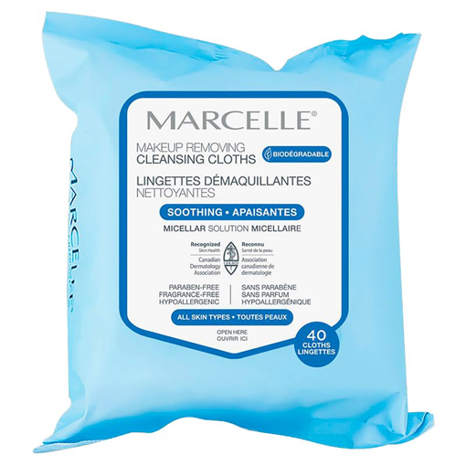 Picture of MARCELLE CLEANSING CLOTHS SOOTHING BIODEGRADABLE RECYCLABLE 40S