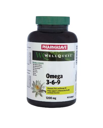 Picture of PHARMASAVE WELLQUEST OMEGA 3-6-9 CAPSULE 1200MG 90S