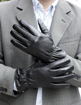 Picture of K HANSON TOUCH TECH BOXED LEATHER GLOVES - MEN BLACK 78107