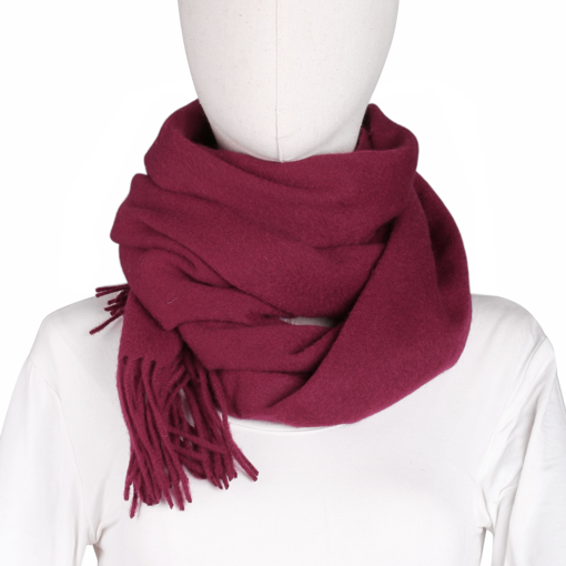 Picture of KARLA HANSON WOOL SCARF - CLASSIC FRINGE BURGUNDY 20201