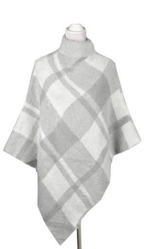 Picture of CLW PONCHO - DIAGONAL PLAID - GREY GC2537GY