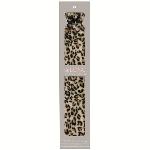 Picture of AROMA HOME LEOPARD PRINT FAUX FUR LONG HOT WATER BOTTLE