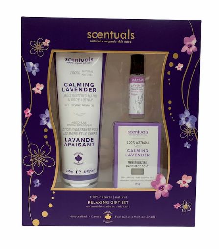 Picture of SCENTUALS RELAXING SET - LAVENDER - HandB LOTION, AROMA, ROLL-ON, BAR SOAP