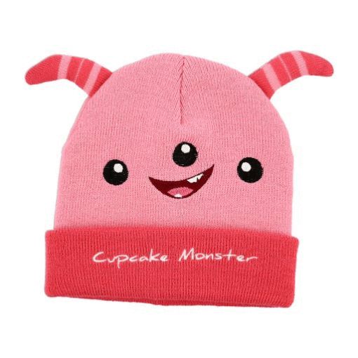 Picture of MONSTER MUNCHKINS OSFA BABY HAT - PINK CUPCAKE MONSTER