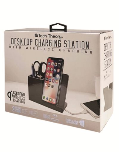 Picture of TECH THEORY DESKTOP CHARGING STN W/DUAL USB PORTS and WIRELESS PAD TT-DCSP-01