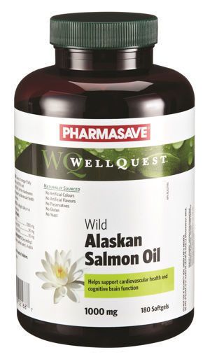Picture of PHARMASAVE WELLQUEST WILD ALASKAN SALMON OIL SOFTGEL 1000MG 180S