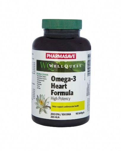 Picture of PHARMASAVE WELLQUEST OMEGA-3 HEART FORMULA HP SOFTGEL CAPSULE 90S
