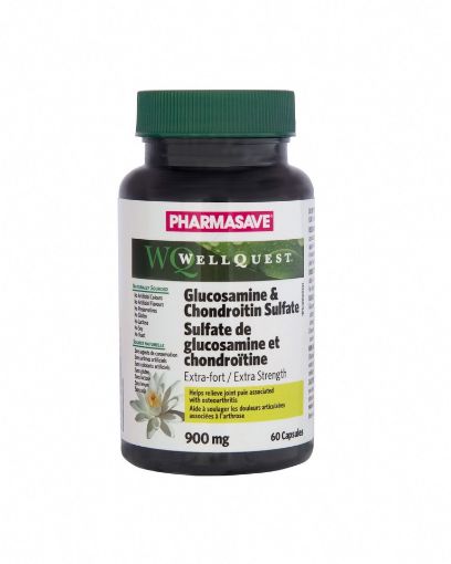 Picture of PHARMASAVE WELLQUEST GLUCOSAMINE CHONDROITIN CAPSULE 500/400MG 60S