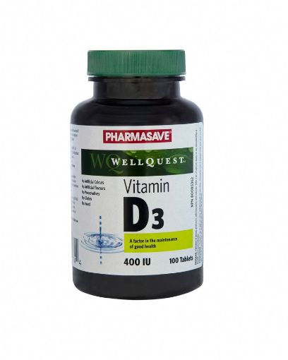 Picture of PHARMASAVE WELLQUEST VITAMIN D3 400IU TABLETS 100S