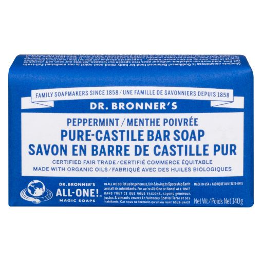 Picture of DR. BRONNERS BAR SOAP - PEPPERMINT 140GR