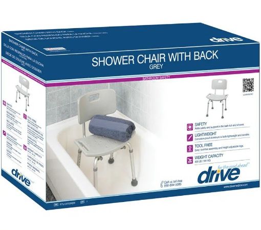 Picture of DRIVE SHOWER CHAIR WITH BACK - GREY