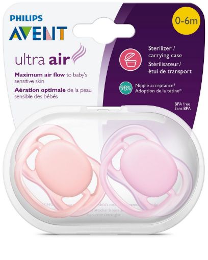 Picture of PHILIPS ULTRA AIR PACIFIER -PINK/PEACH 0-6M