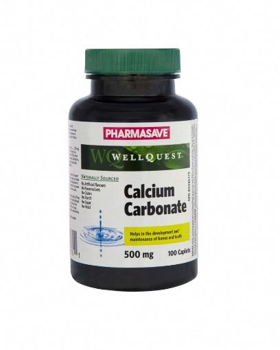 Picture of PHARMASAVE WELLQUEST CALCIUM CARBONATE 500MG TABLETS 100S