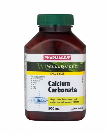 Picture of PHARMASAVE WELLQUEST CALCIUM CARBONATE 500MG TABLETS 200S