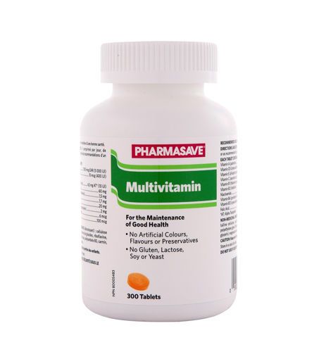 Picture of PHARMASAVE MULTIVITAMIN PLAIN TABLETS 300S
